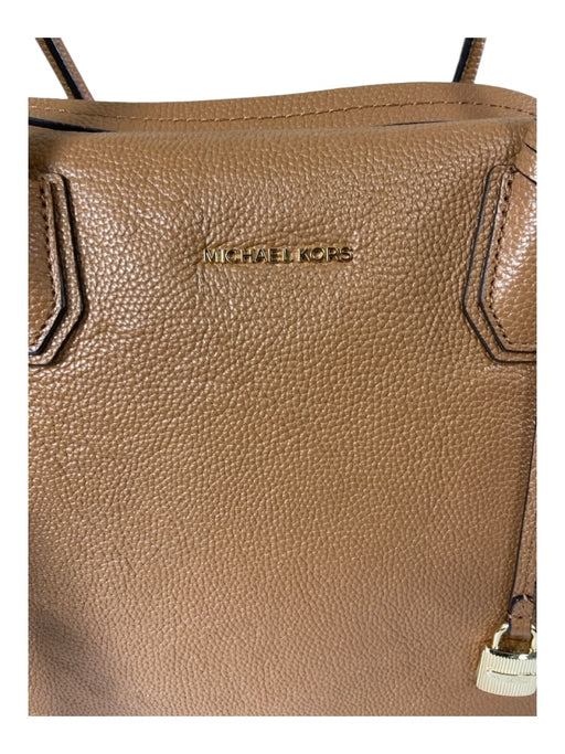 Michael Kors Tan Leather goldtone hardware Pebbled Satchel Bag Tan