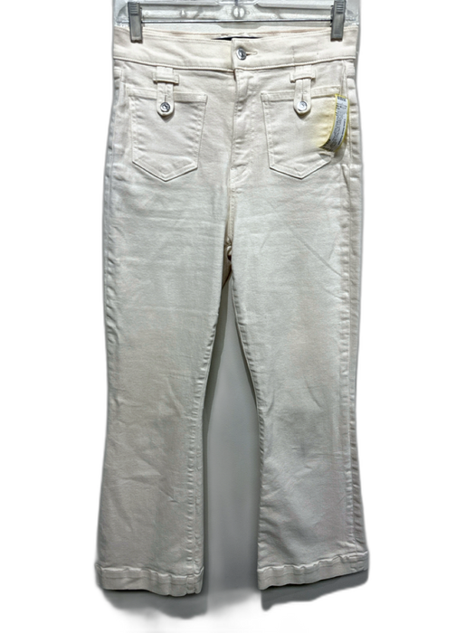 Veronica Beard Jeans Size 27 Cream Beige Cotton Blend Denim High Rise Jeans Cream Beige / 27