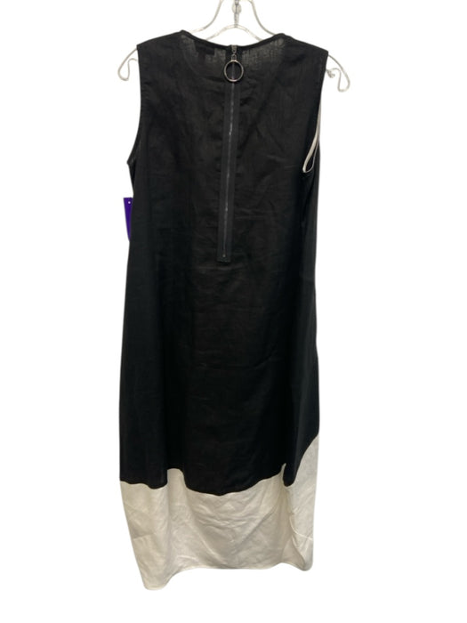 Coleman Collection Size S Black & White Linen Sleeveless Zip Back Pockets Dress Black & White / S