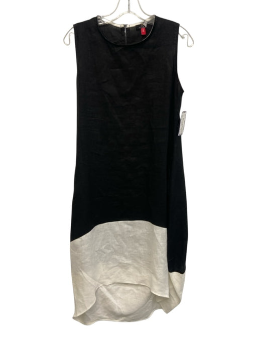 Coleman Collection Size S Black & White Linen Sleeveless Zip Back Pockets Dress Black & White / S