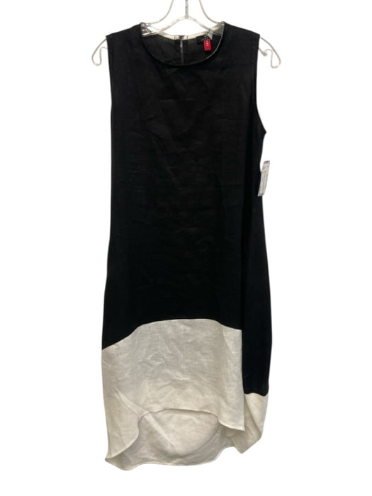 Coleman Collection Size S Black & White Linen Sleeveless Zip Back Pockets Dress Black & White / S