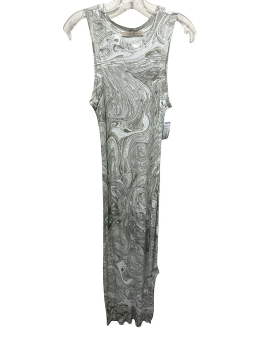 Monica Sarti Size M Gray & White Viscose Marble Print Sleeveless Dress Gray & White / M