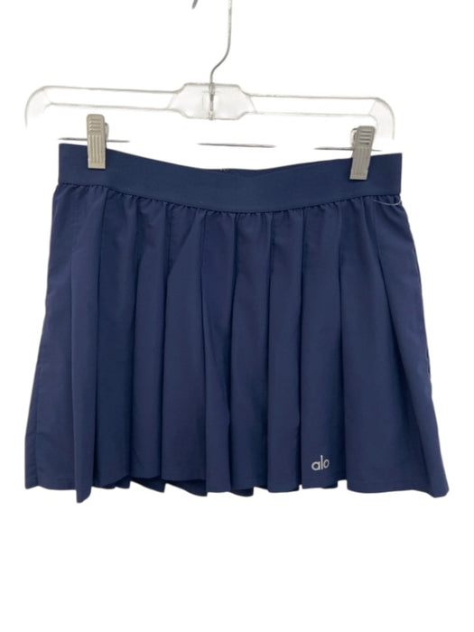 Alo Size Est S Navy Blue Missing Fabric Tag Elastic Waistband Pleated Skirt Navy Blue / Est S