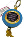 Ashley Longshore Blue & Yellow Sequin Detail Graphic Gold Tone Hardware Keychain Blue & Yellow