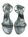 Stuart Weitzman Shoe Size 7.5 Silver Snake Embossed Open Toe & Heel Pumps Silver / 7.5