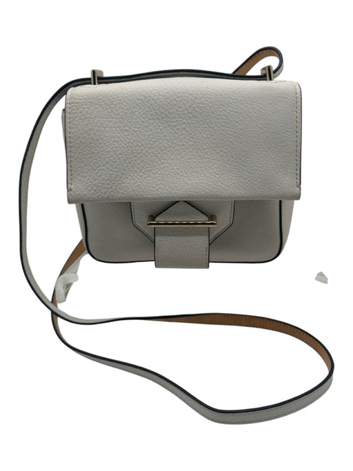 Reed Krakoff White & Beige Leather Flap Piping Gold Hardware Crossbody Bag White & Beige / Small