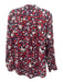 Equipment Femme Size M Red, Purple & White Silk Long Sleeve Floral Print Top Red, Purple & White / M