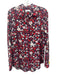 Equipment Femme Size M Red, Purple & White Silk Long Sleeve Floral Print Top Red, Purple & White / M
