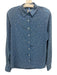 MIH Size M Blue & White Silk Long Sleeve stars Blouse Top Blue & White / M
