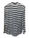 Equipment Femme Size M Navy Blue & White Silk Long Sleeve Stripes Blouse Top Navy Blue & White / M