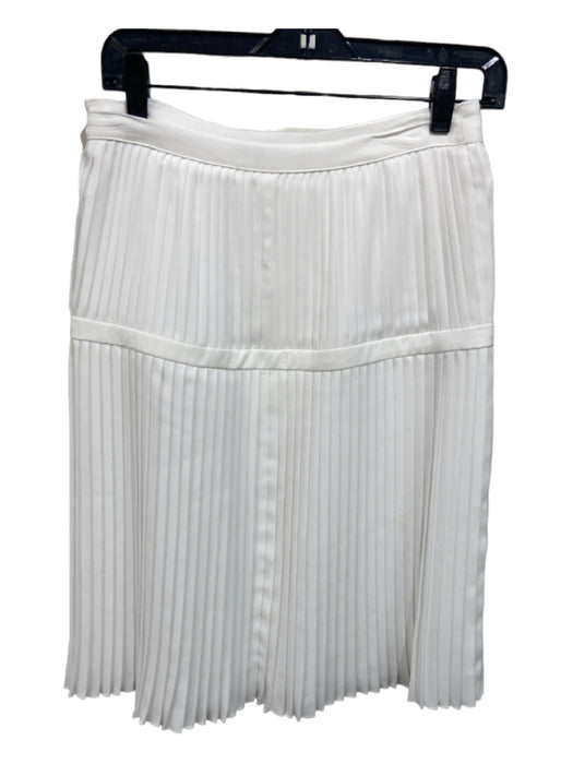 Altuzarra Size 36 White Polyester Below the Knee Accordion Pleat Side Zip Skirt White / 36