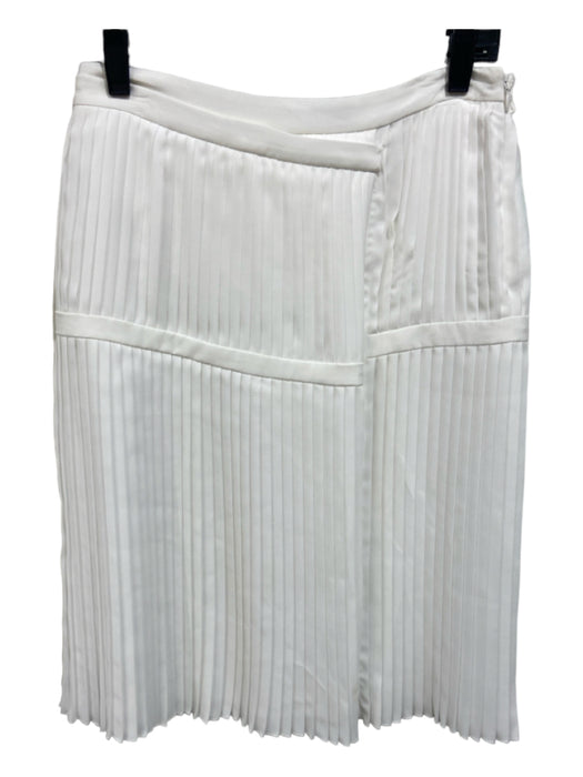 Altuzarra Size 36 White Polyester Below the Knee Accordion Pleat Side Zip Skirt White / 36