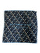 Burberry Black, Cream & Blue Silk Floral Lattice Fringe Hem Logo scarf Black, Cream & Blue
