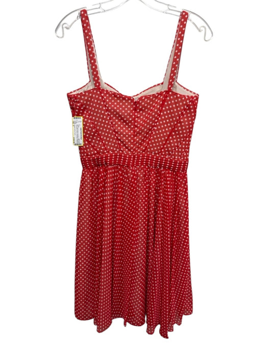 Z Spoke by Zac Posen Size 6 Red & White Polyester Polka Dots Sleeveless Dress Red & White / 6