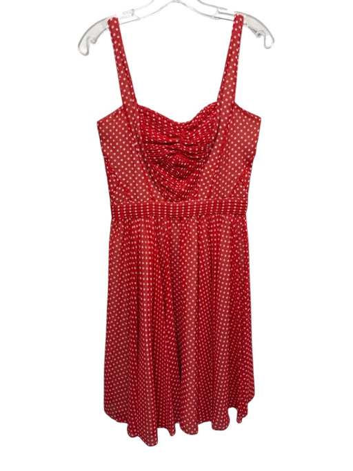 Z Spoke by Zac Posen Size 6 Red & White Polyester Polka Dots Sleeveless Dress Red & White / 6