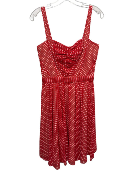 Z Spoke by Zac Posen Size 6 Red & White Polyester Polka Dots Sleeveless Dress Red & White / 6