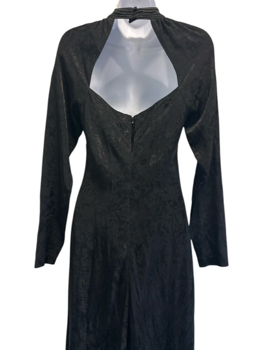 Jonathan Simkhai Size 6 Black Rayon & Viscose Long Sleeve Floral Jacquard Dress Black / 6