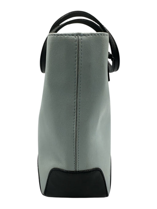 Tiffany & Fred Powder Blue & Black Leather Bow detail Top Handle Zip Top Bag Powder Blue & Black / S
