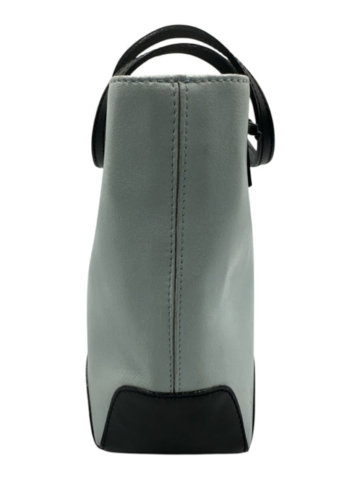 Tiffany & Fred Powder Blue & Black Leather Bow detail Top Handle Zip Top Bag Powder Blue & Black / S