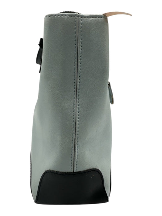 Tiffany & Fred Powder Blue & Black Leather Bow detail Top Handle Zip Top Bag Powder Blue & Black / S
