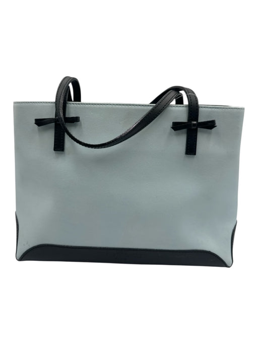 Tiffany & Fred Powder Blue & Black Leather Bow detail Top Handle Zip Top Bag Powder Blue & Black / S