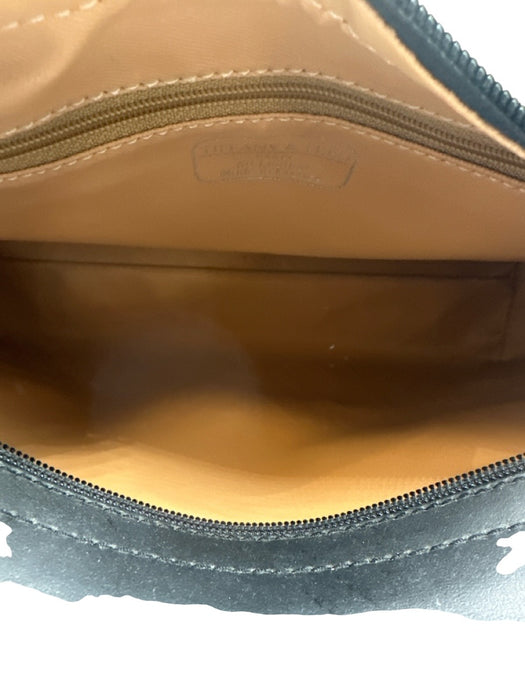 Tiffany & Fred Powder Blue & Black Leather Bow detail Top Handle Zip Top Bag Powder Blue & Black / S