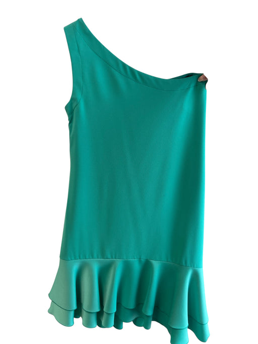 Trina Turk Size 4 Seafoam Green Polyester One Shoulder Side Zip Above knee Dress Seafoam Green / 4