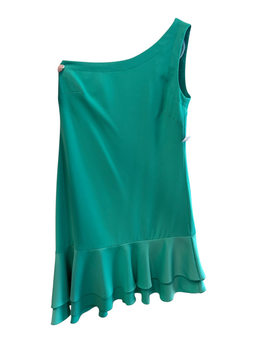 Trina Turk Size 4 Seafoam Green Polyester One Shoulder Side Zip Above knee Dress Seafoam Green / 4