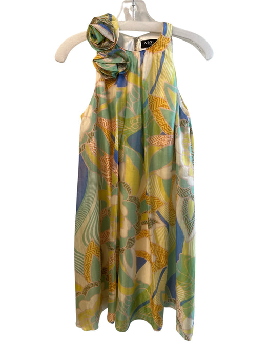 A.B.S Collection Size 2 Multi Silk Sleeveless Floral Print Flower Detail Dress Multi / 2