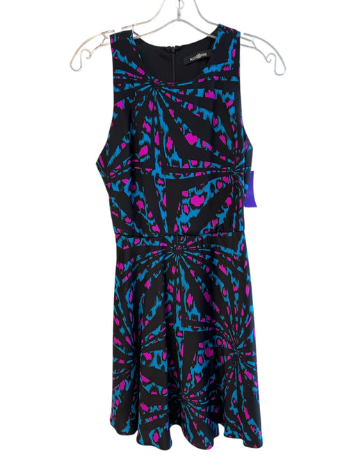 Alice Trixie Size XS Black, Blue & Purple Silk Sleeveless Back Zip Dress Black, Blue & Purple / XS