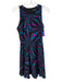 Alice Trixie Size XS Black, Blue & Purple Silk Sleeveless Back Zip Dress Black, Blue & Purple / XS