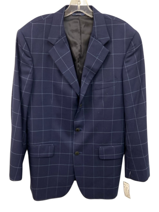 Brooks Brothers 1818 Blue Wool Blend Window pane 3 button Men's Blazer Blue / 39R
