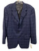 Brooks Brothers 1818 Blue Wool Blend Window pane 3 button Men's Blazer Blue / 39R