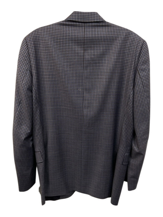 Ted Baker Blue & Brown Wool Blend Plaid 2 Button Men's Blazer Blue & Brown / 38R