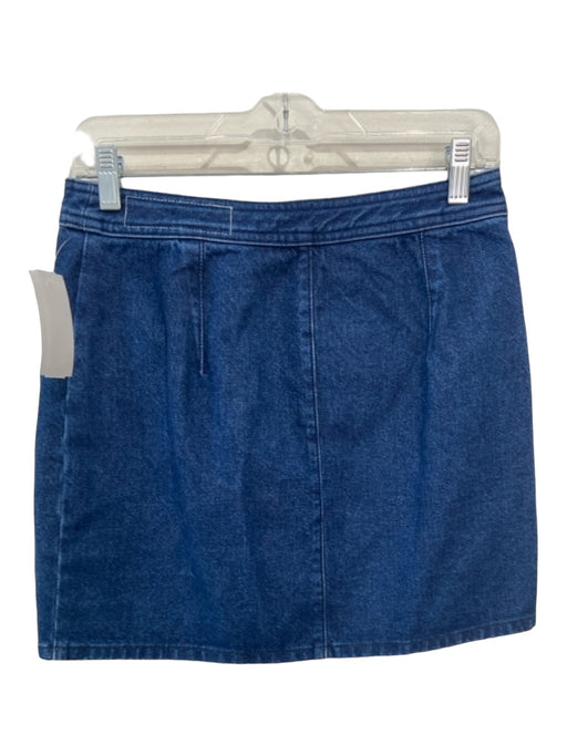 Rag & Bone Size 37 Dark Wash Cotton Denim Mini Zip Front Zipper Pockets Skirt Dark Wash / 37