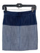Tibi Size 0 Blue & White Cotton Blend High Rise Zipper Detail Woven Skirt Blue & White / 0