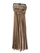 Monique Lhuillier Bridesmaids Size 4 Bronze Polyester Strapless Maxi Dress Bronze / 4