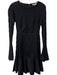 Parker Size XS Black Rayon Blend Long Sleeve Striped Detail Round Neck Dress Black / XS