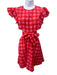 Maia Bergman Size M Pink & Red Cotton Plaid Back Cut Out Ruffle sleeve Dress Pink & Red / M
