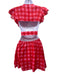 Maia Bergman Size XS Pink & Red Cotton Plaid Back Cut Out Ruffle sleeve Dress Pink & Red / XS