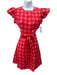 Maia Bergman Size XS Pink & Red Cotton Plaid Back Cut Out Ruffle sleeve Dress Pink & Red / XS