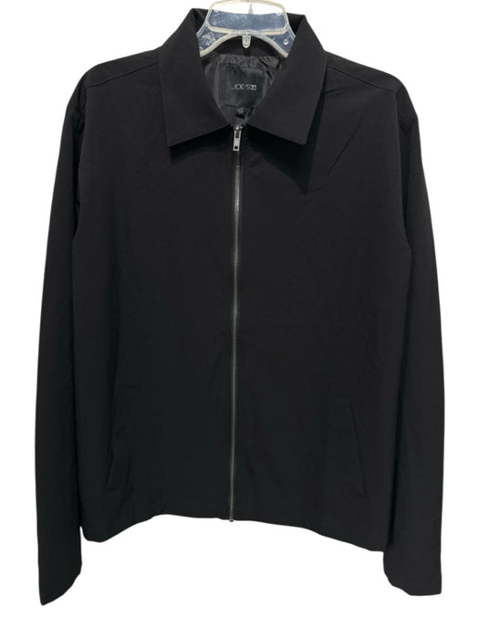 Joe's Size L Black Synthetic Zip Front Pockets Jacket Black / L