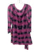 Rhode Size M Pink, Gray, Black Cotton Plaid Side Ruching Mini Dress Pink, Gray, Black / M