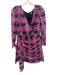 Rhode Size M Pink, Gray, Black Cotton Plaid Side Ruching Mini Dress Pink, Gray, Black / M
