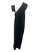 Elle Zeitoune Size S Black Polyester One Shoulder Side Slit column Gown Black / S