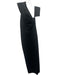 Elle Zeitoune Size S Black Polyester One Shoulder Side Slit column Gown Black / S