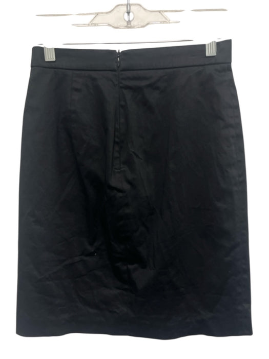 Miu Miu Size 40 / s Black Cotton Blend Pleated Detail Above Knee Back Zip Skirt Black / 40 / s