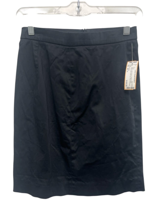 Miu Miu Size 40 / s Black Cotton Blend Pleated Detail Above Knee Back Zip Skirt Black / 40 / s