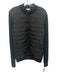 Reiss Size M Black Cotton Blend Ribbed Knit Zip & Button Quilted Jacket Black / M