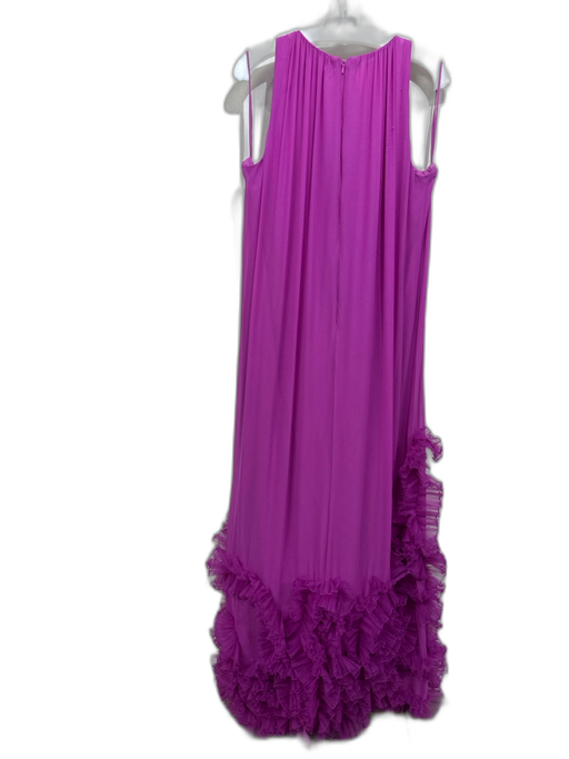 Badgley Mischka Size 14 Fuchsia Pink georgette polyester Tulle Overlay Gown Fuchsia Pink / 14